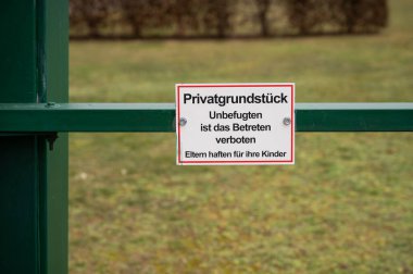 Close-up german warning sign 