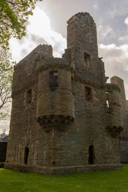 Bishop 's Palace, kale harabesi, Kirkwall, İskoçya, dikey çekim