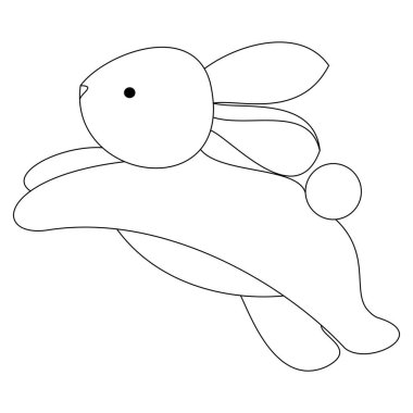 Jumping rabbit illustration design on white background.