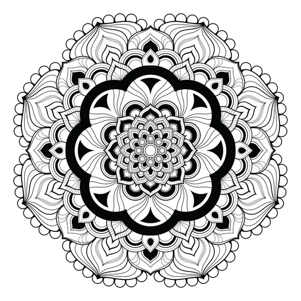 Diseño Elementos Gráficos Arte Mandala Vintage Único Sobre Fondo Blanco —  Fotos de Stock