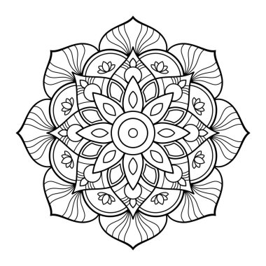 Dekorasyon için eşsiz ve klasik çiçek mandala tasarımı. 