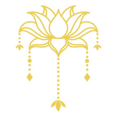 Dekorasyon için klasik ve eşsiz nilüfer çiçeği grafik tasarımı. Vektör illüstrasyonu.