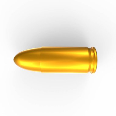 yellow bullet isolated on white background. 3d illustration