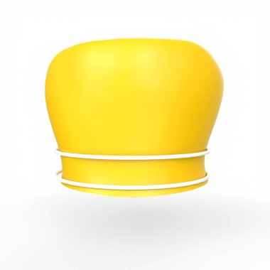 yellow mustard hat isolated on white background. 3d illustration