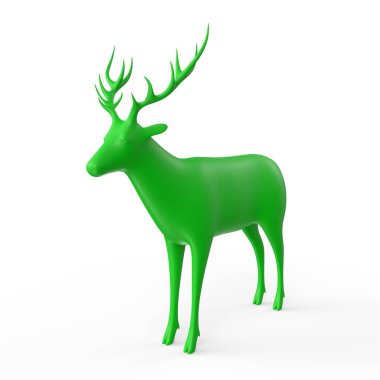 3d rendering illustration of a deer isolated on the white background