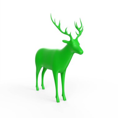 3d render of a deer head isolated
