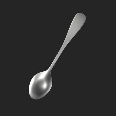 3d render of a fork with spoon on a black background
