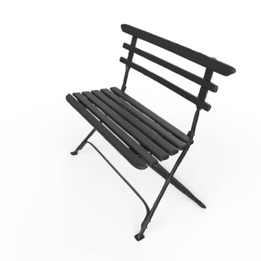 3d rendering of an empty wooden chair for the beach
