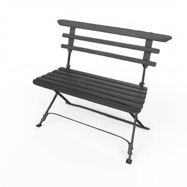 Beyaz arkaplanda izole edilmiş ahşap bank