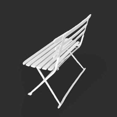 white chair and chaise lounge on a black background. vector illustration.