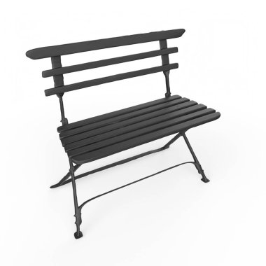 Beyaz arkaplanda izole edilmiş ahşap bank