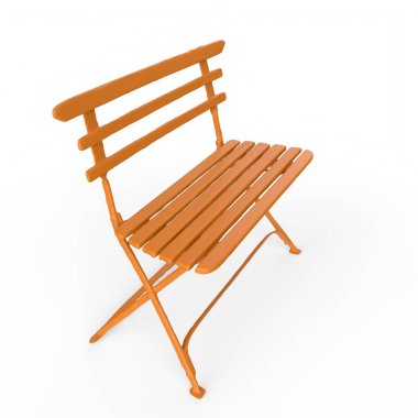 Beyaz arka planda izole edilmiş tahta sandalye