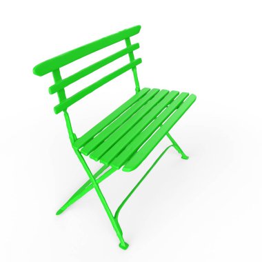yeşil sandalye beyaz arkaplanda izole edildi