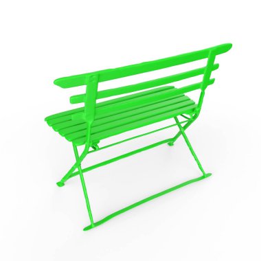 yeşil sandalye beyaz arkaplanda izole edildi