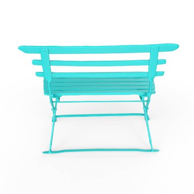 blue plastic chair isolated on white background. 3d rendering