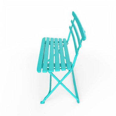 Mavi sandalye beyaz arkaplanda izole edildi