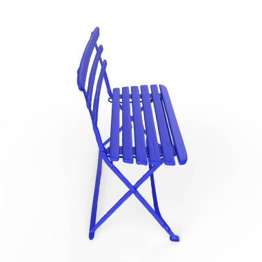 Mavi sandalye beyaz arkaplanda izole edildi