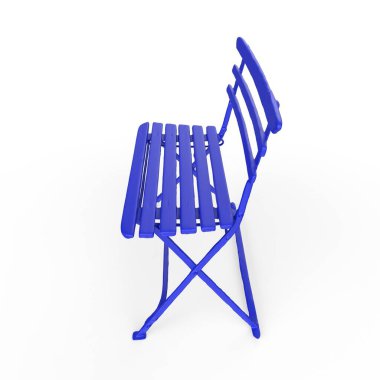 Mavi sandalye beyaz arkaplanda izole edildi