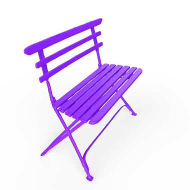 Mavi sandalye beyaz arkaplanda izole edildi