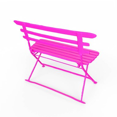 purple plastic chair isolated on white background