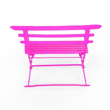 purple plastic chair isolated on white background