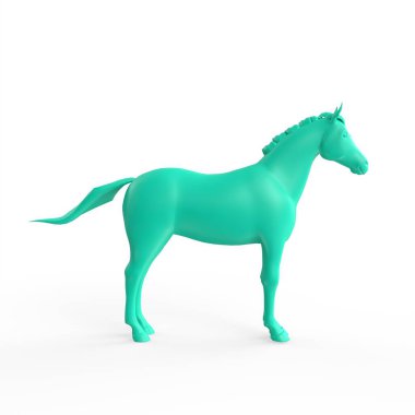 horse in a green studio