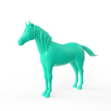 3d rendering of a horse on a white background