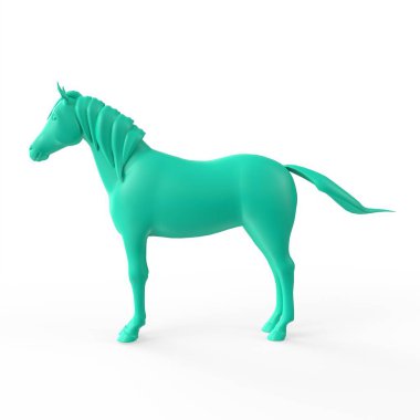 3d rendering of a horse on a white background