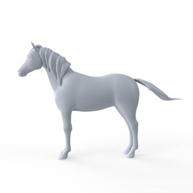 Beyaz atın 3D görüntüsü