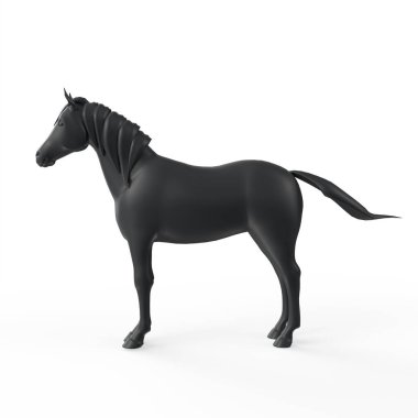 Beyaz atın 3D görüntüsü