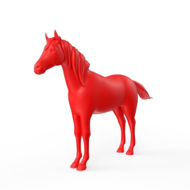 3d rendering of a horse on a white background