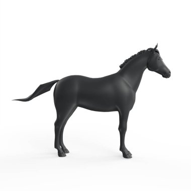 3d rendering of a horse on a white background