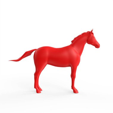 3d rendering of a horse on a white background