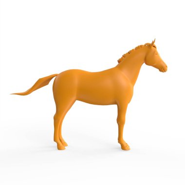 3d rendering of a horse on a white background