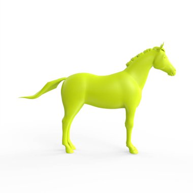 3d rendering of a horse on a white background