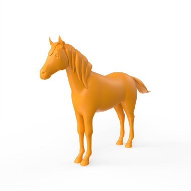 3d rendering of a horse on a white background