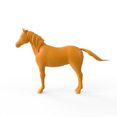 3d rendering of a horse on a white background