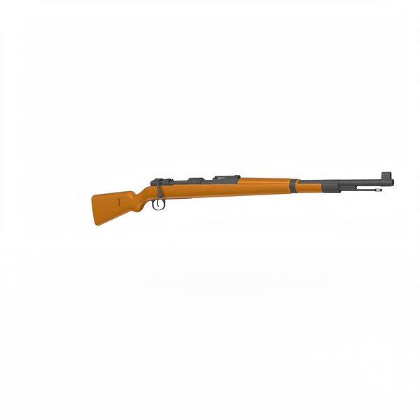 realistic 3d render of a rifle isolated on white background