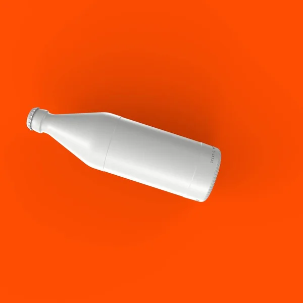 orange juice bottle on a blue background. 3d illustration