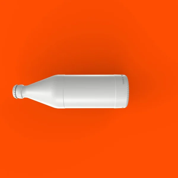 orange juice bottle on a blue background. 3d illustration