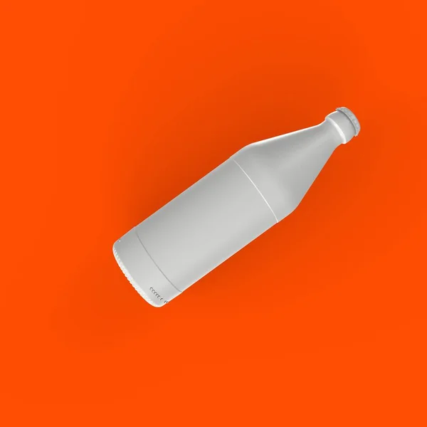 orange juice bottle on a blue background. 3d rendering