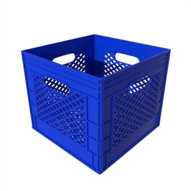 mavi plastik kutu beyaz arkaplanda izole