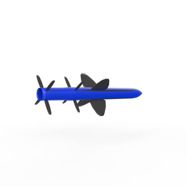 3d rendering of a blue toy plane isolated on white background