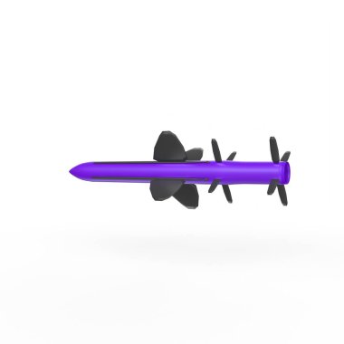 3d rendering of a blue flying plane isolated on white background