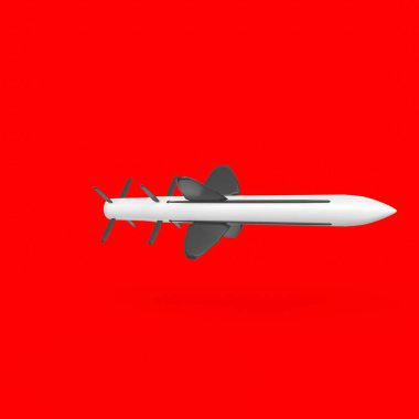 red fighter plane on a white background. 3d rendering