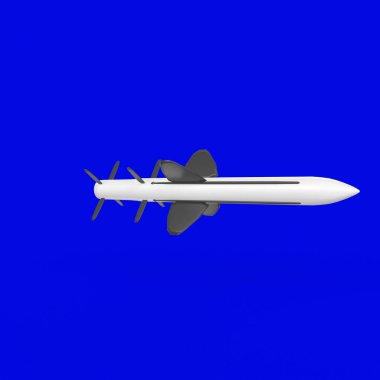 Mavi arka planda beyaz bir uçağın 3D görüntüsü