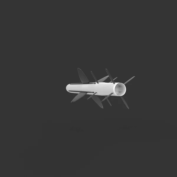white airplane on a black background. 3d illustration
