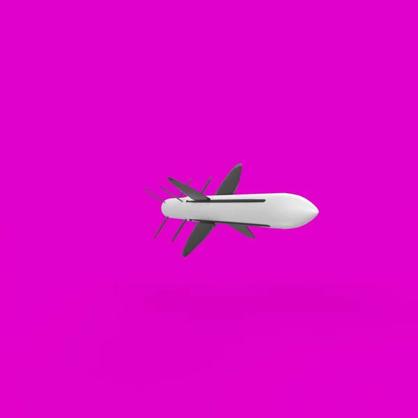 airplane icon on purple background. minimalism concept