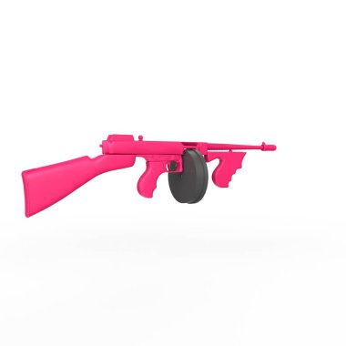 3d rendering of a red and white army rifle isolated on a background