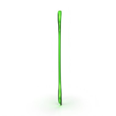 green plastic disposable metal handle isolated on white background